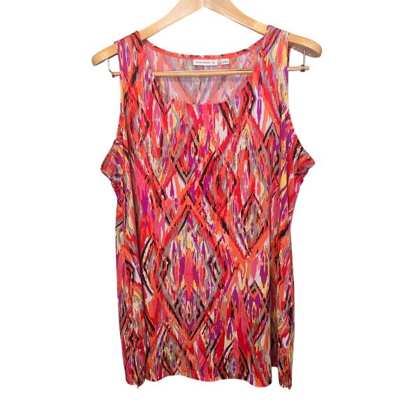 Susan Graver Tops - Susan Graver Top Womens Plus Size 1X Multicolor Liquid Knit Sleeveless Colorful